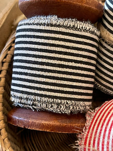 Striped Fringy Linen Ribbon - 5 yds