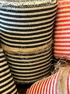 Striped Fringy Linen Ribbon - 5 yds