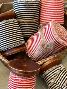 Striped Fringy Linen Ribbon - 5 yds