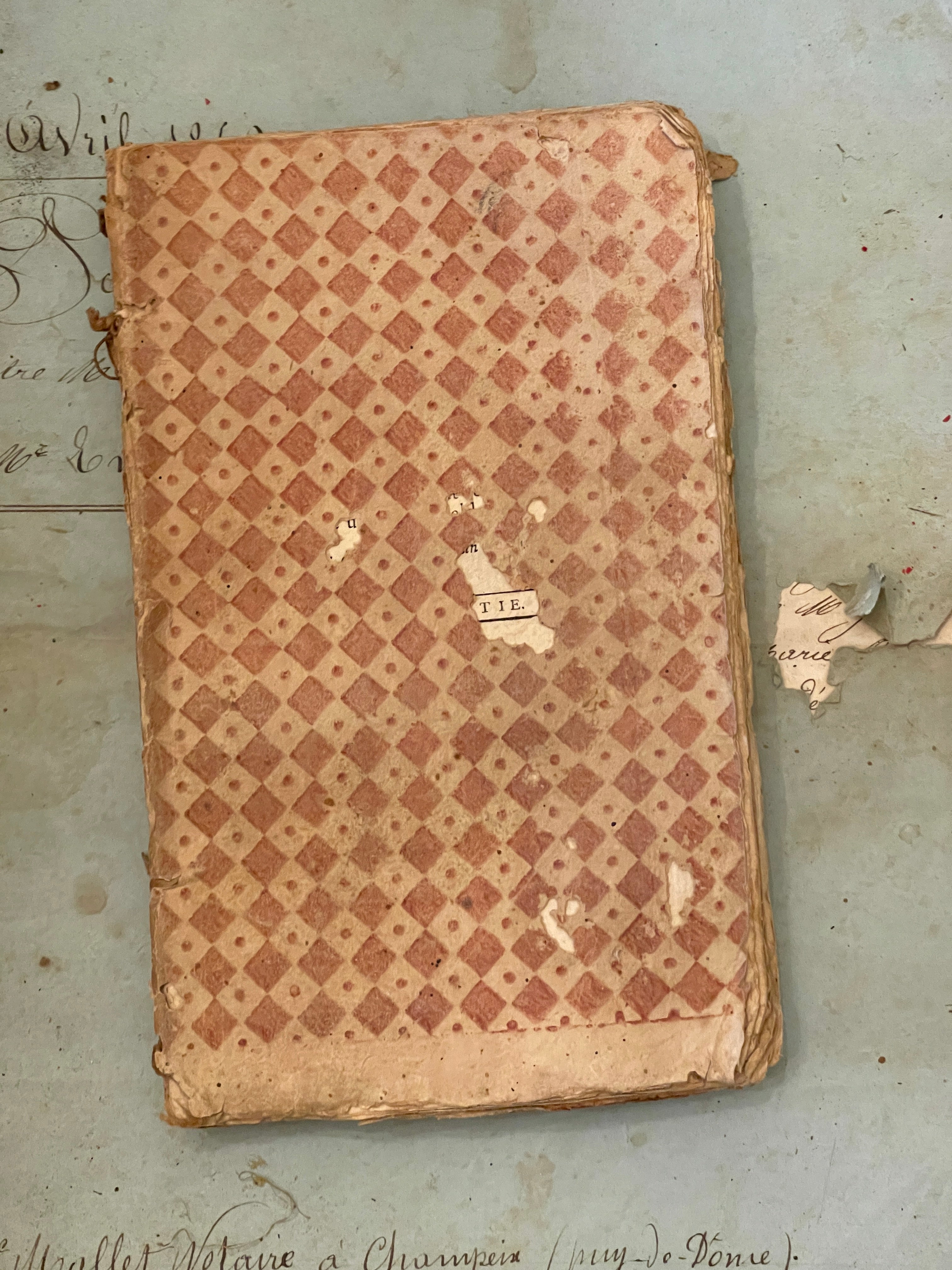 Antique French 1777 Papier Dominote Book