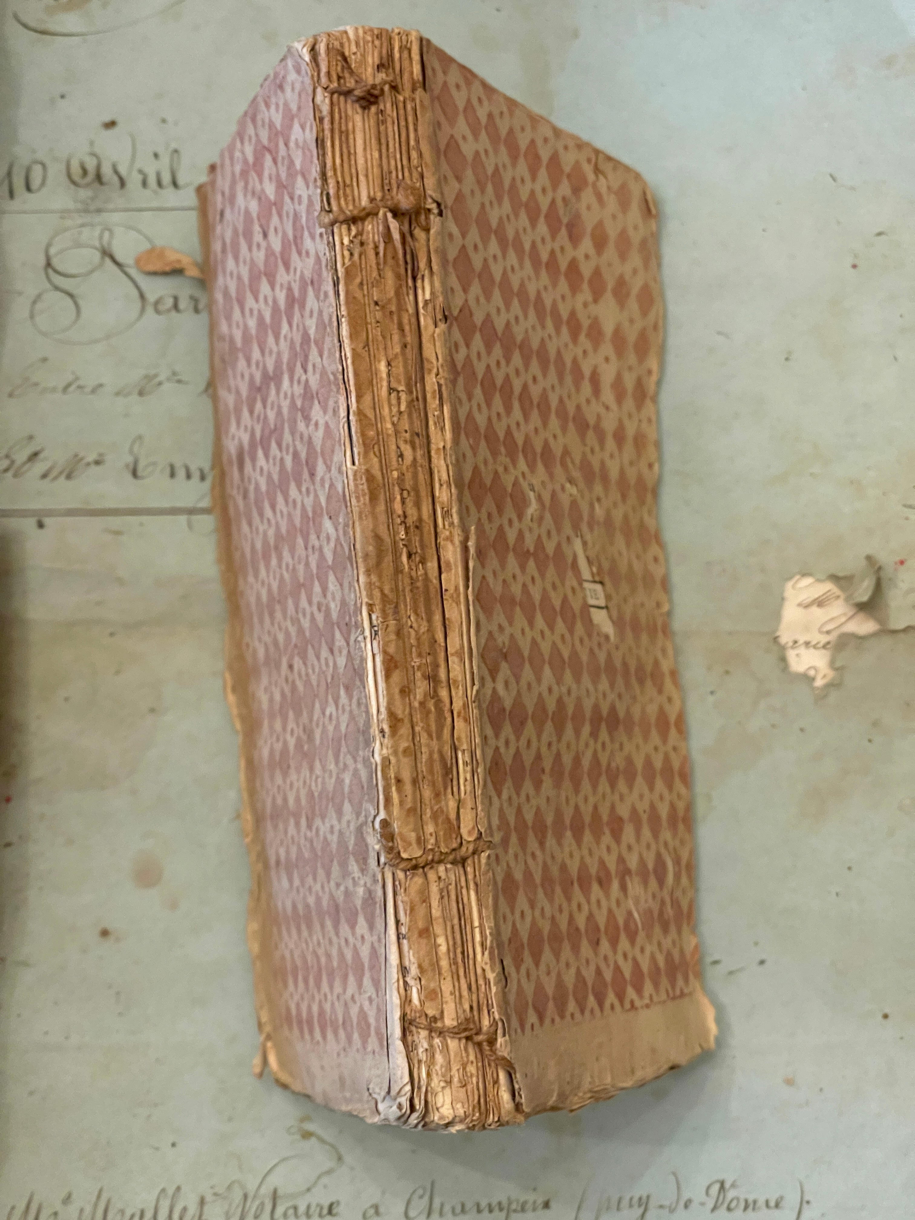 Antique French 1777 Papier Dominote Book