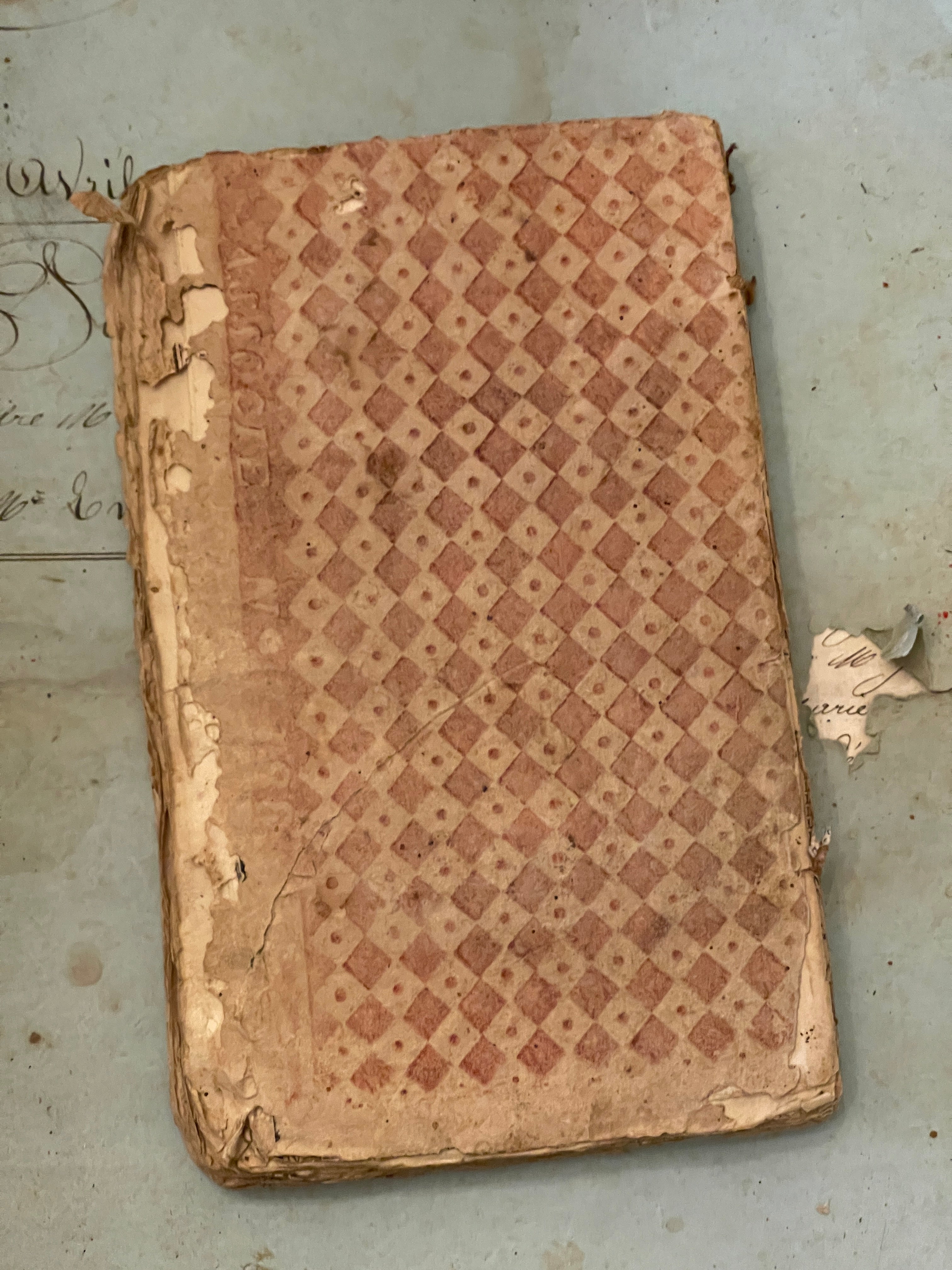 Antique French 1777 Papier Dominote Book