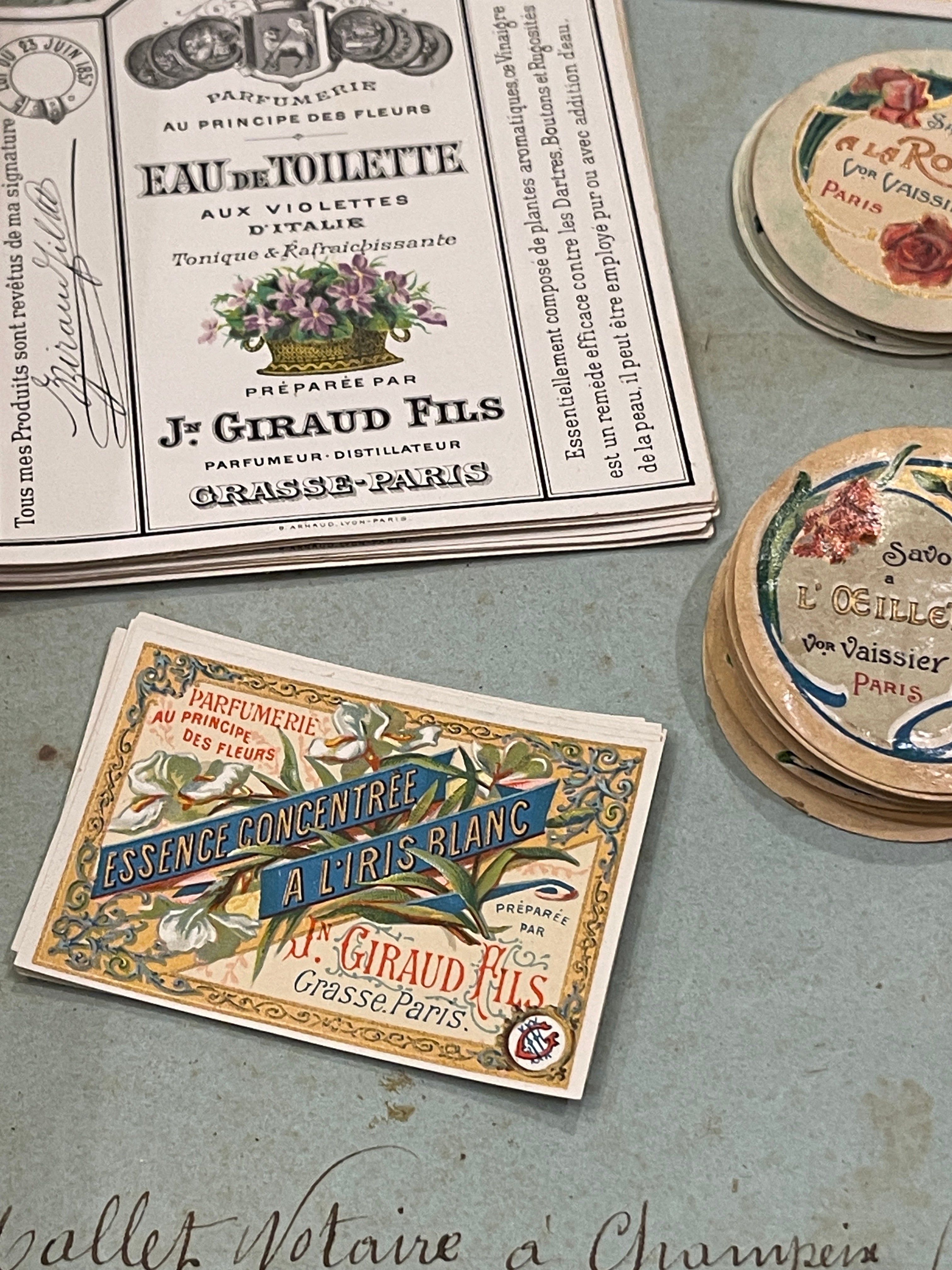 Antique Original French Perfume Labels - D