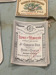 Antique Original French Perfume Labels - E