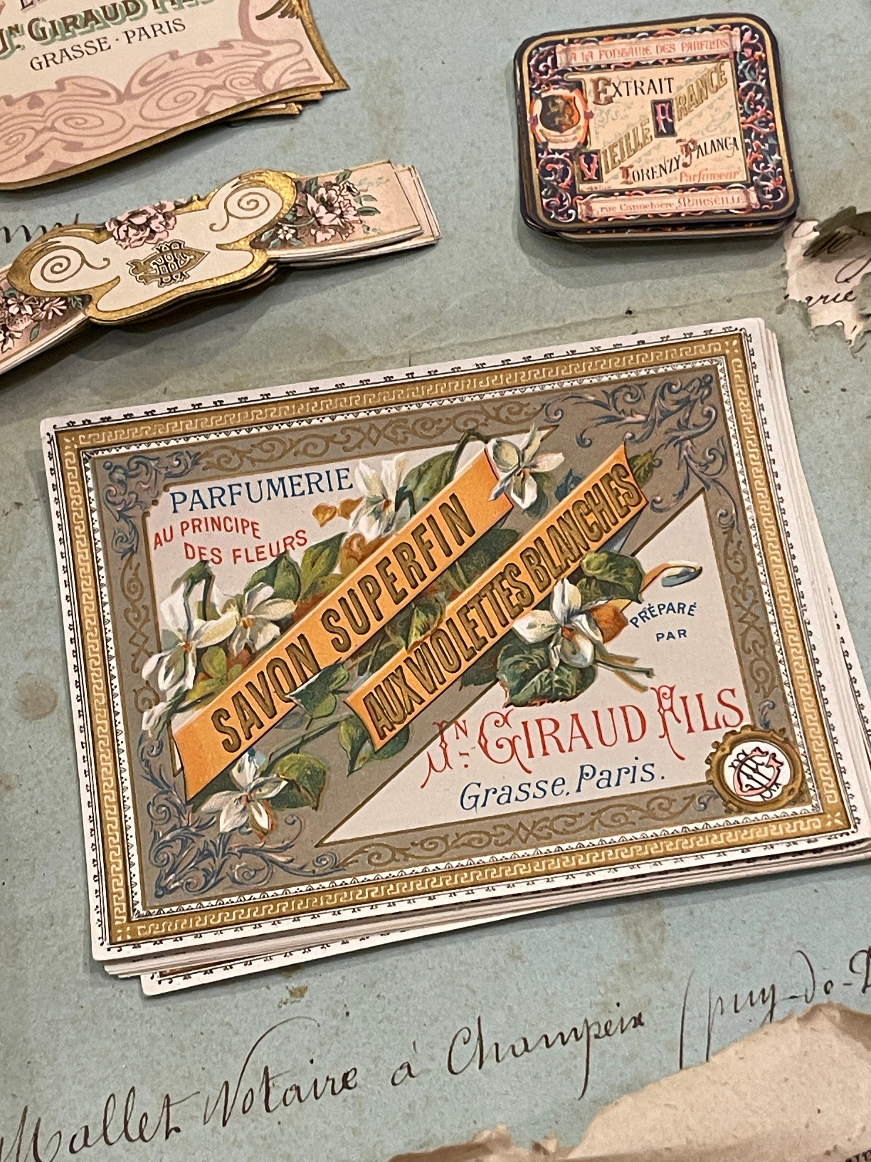 Antique Original French Perfume Labels - F