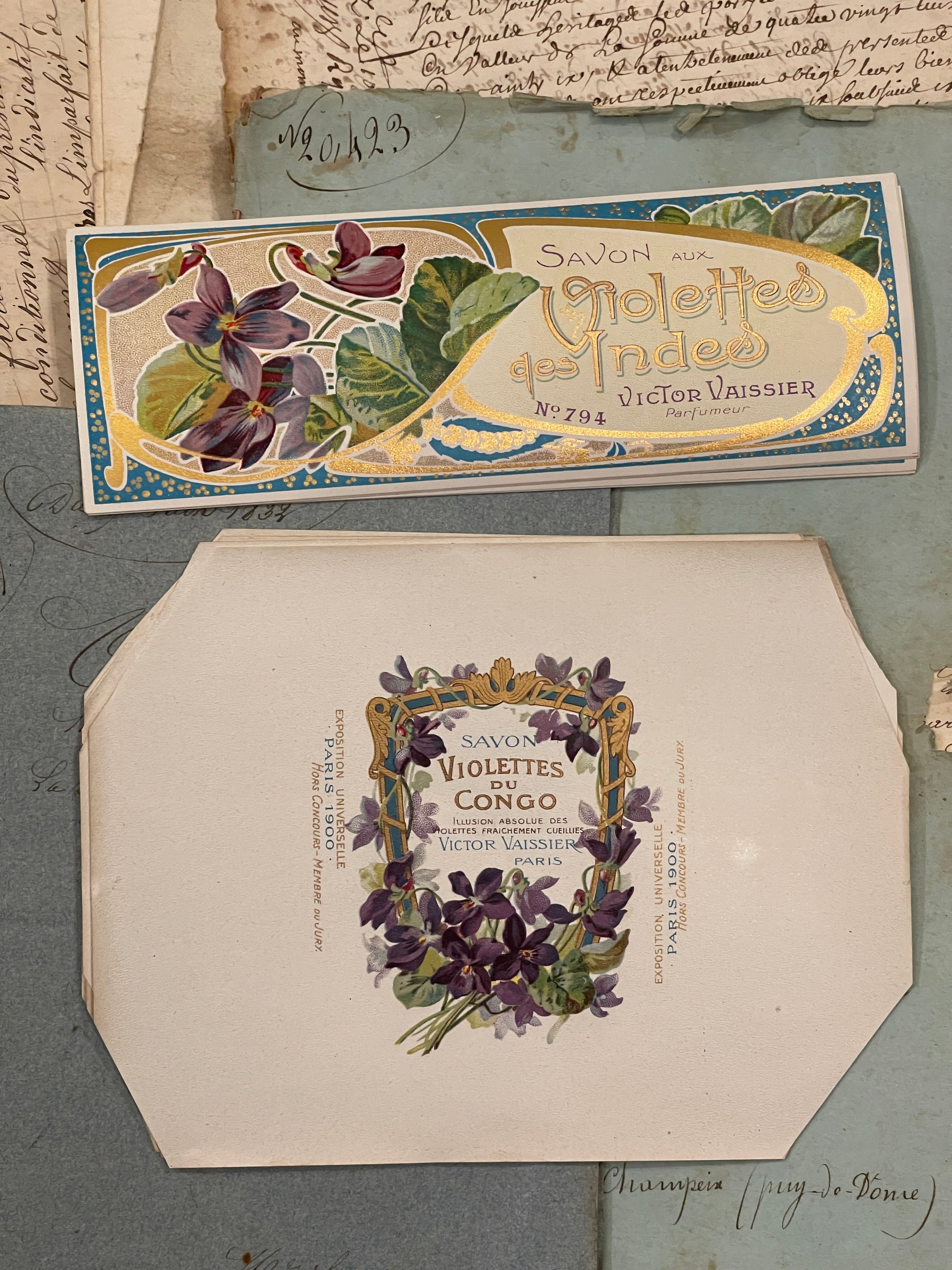 Antique Original French Perfume Labels - G