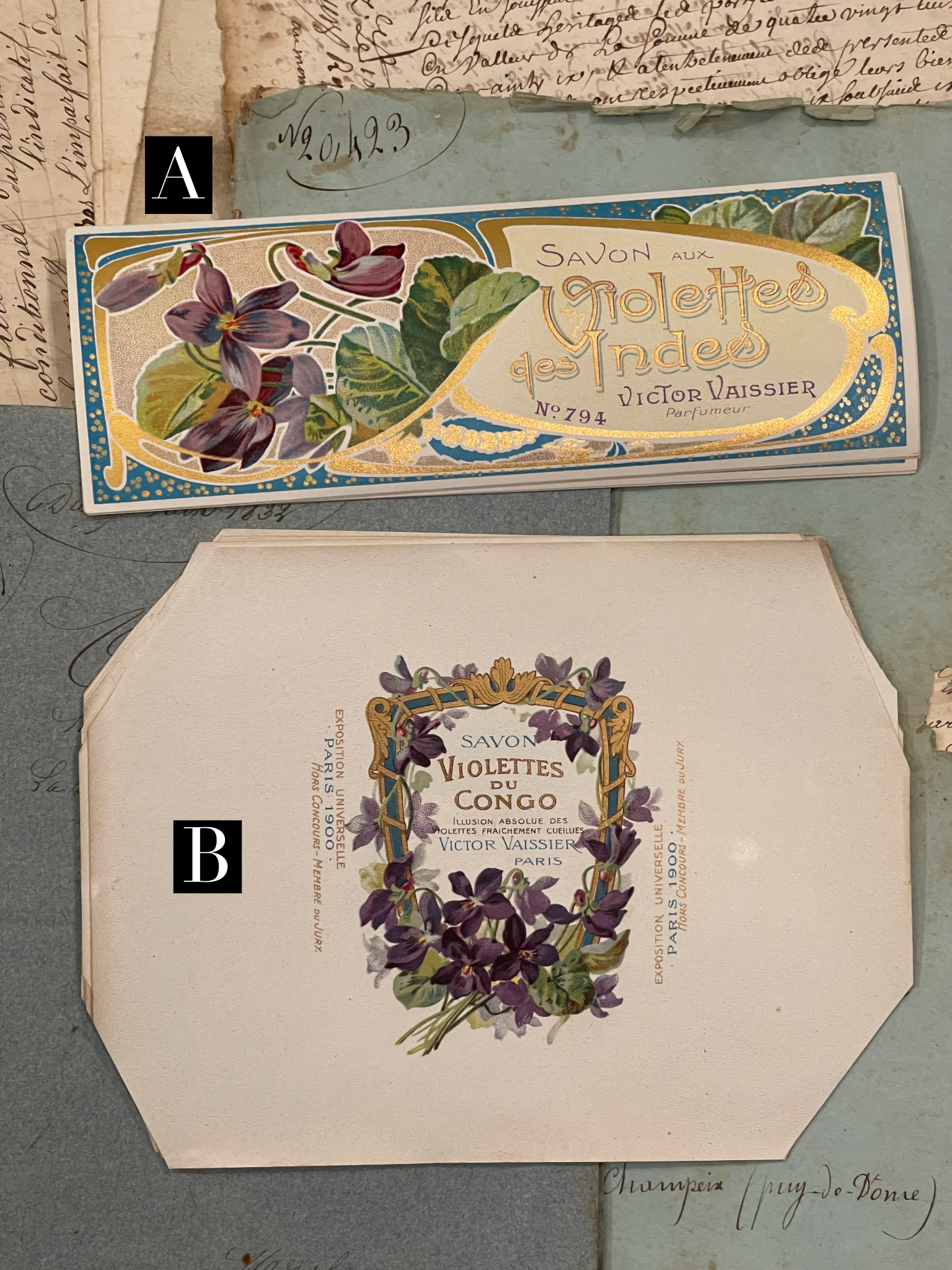 Antique Original French Perfume Labels - G