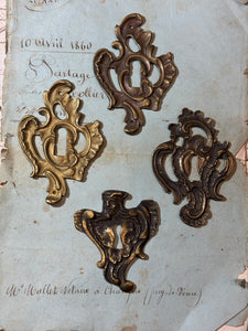 19th Century French Escutcheon Keyhole Covers - O2