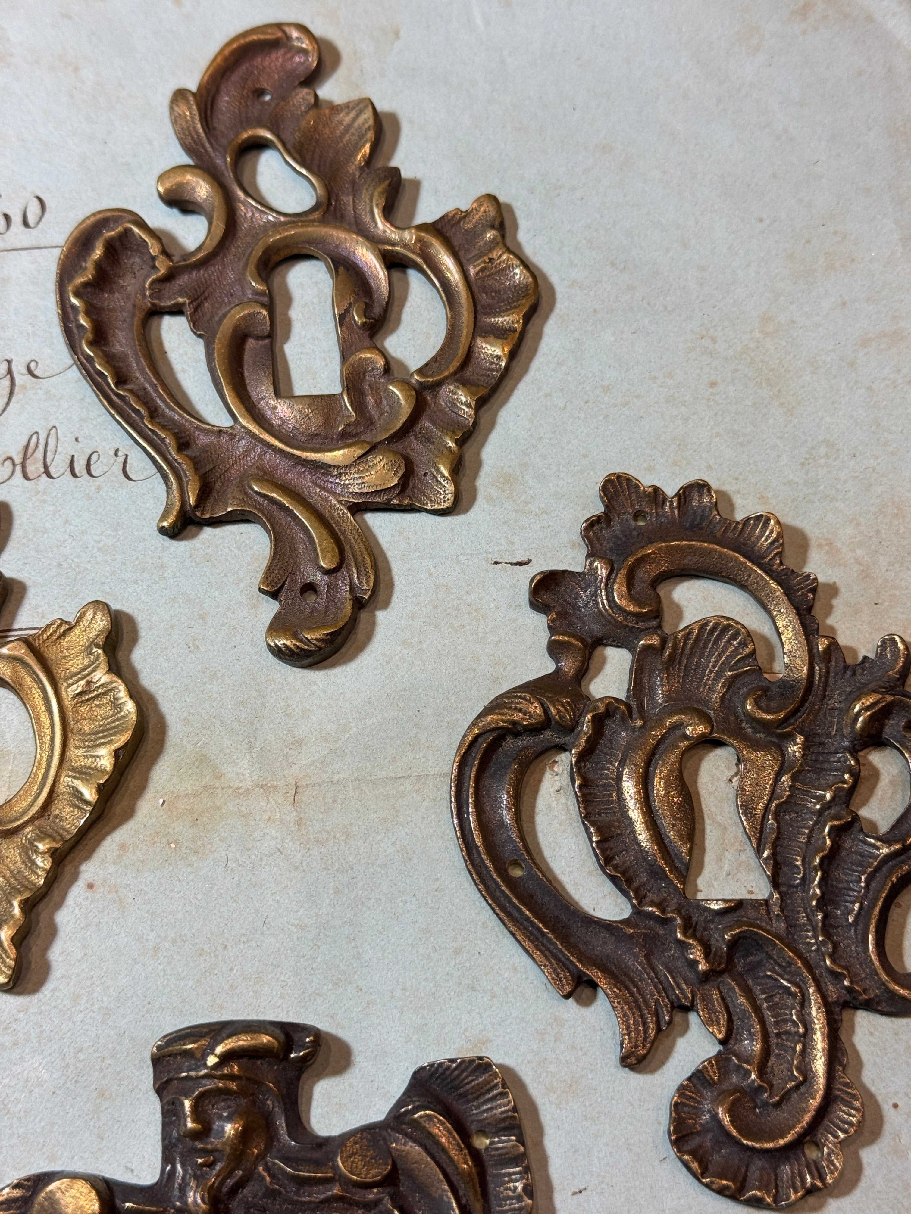 19th Century French Escutcheon Keyhole Covers - O2