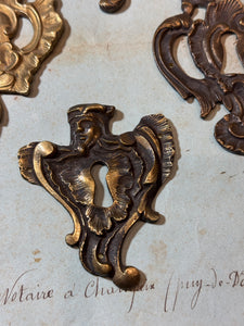 19th Century French Escutcheon Keyhole Covers - O2