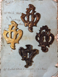 19th Century French Escutcheon Keyhole Covers - O2