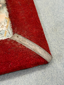1800's French Religious Icon in Red Velvet