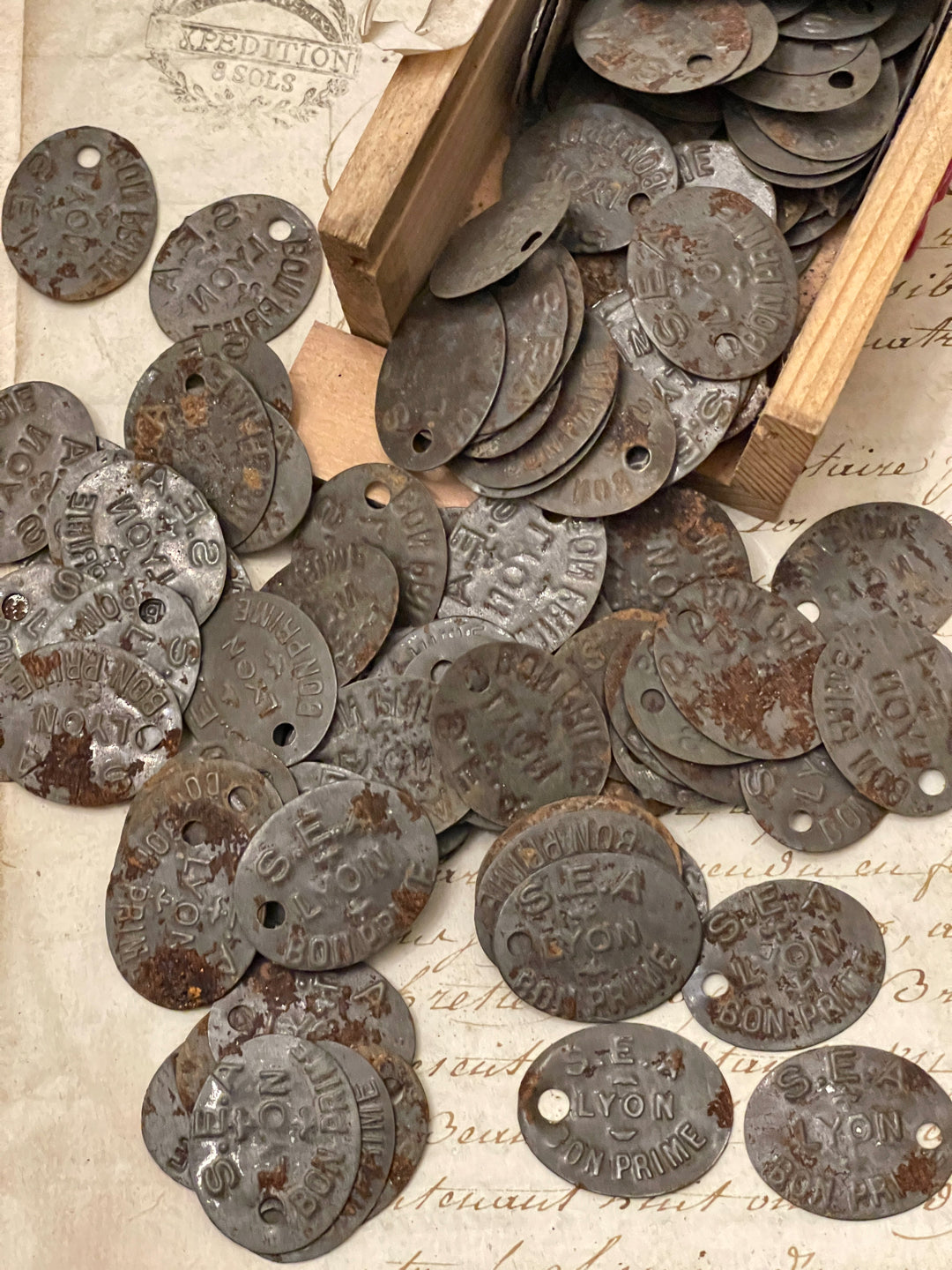Small Metal Tags/Jetons/Tokens from LYON France