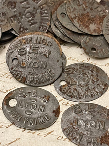 Small Metal Tags/Jetons/Tokens from LYON France