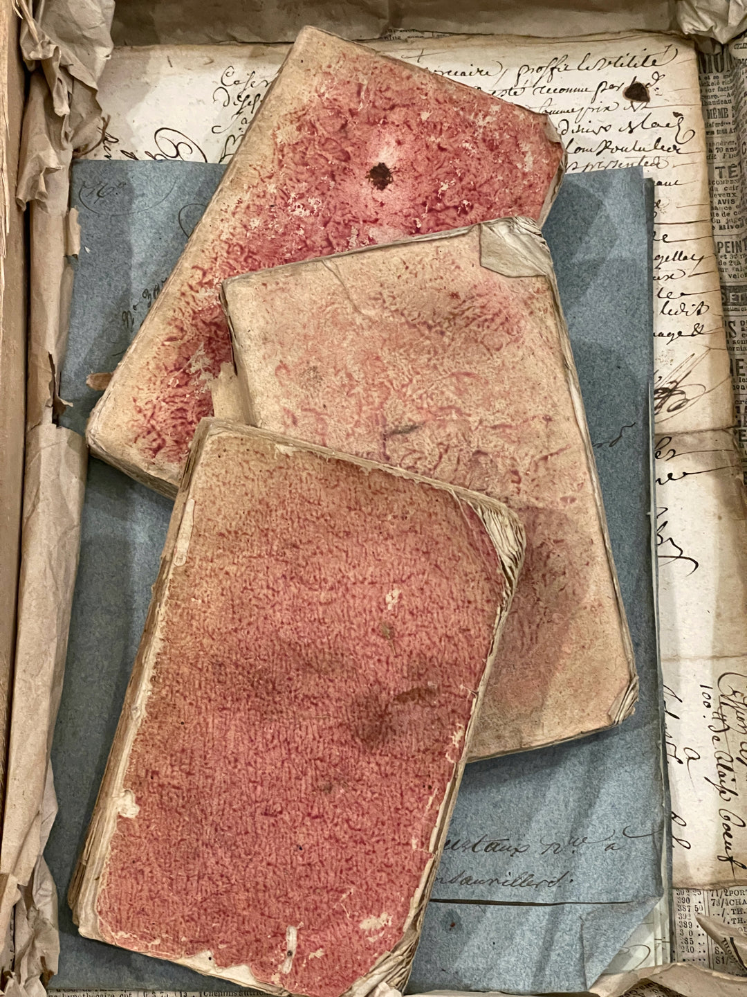 Darling Antique French Deckled Edge PINK Paste Paper Books - ASST