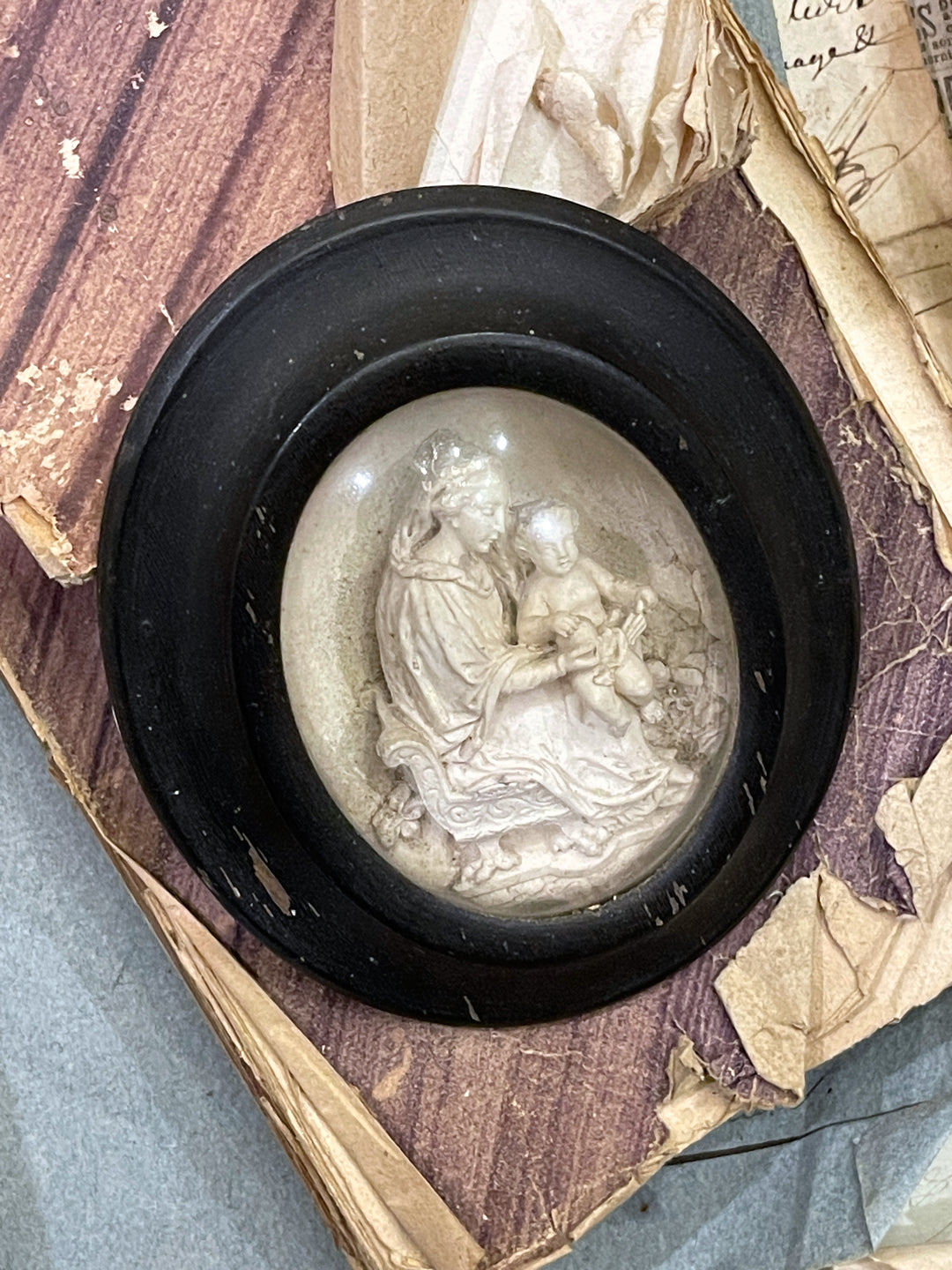 Beautiful Meerschaum 1800's French Religious Icon