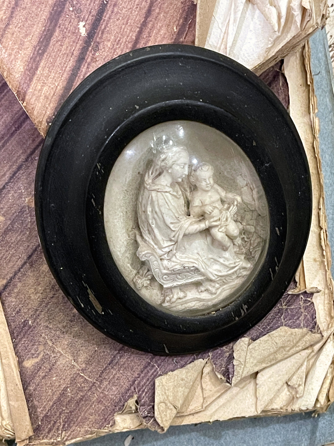 Beautiful Meerschaum 1800's French Religious Icon