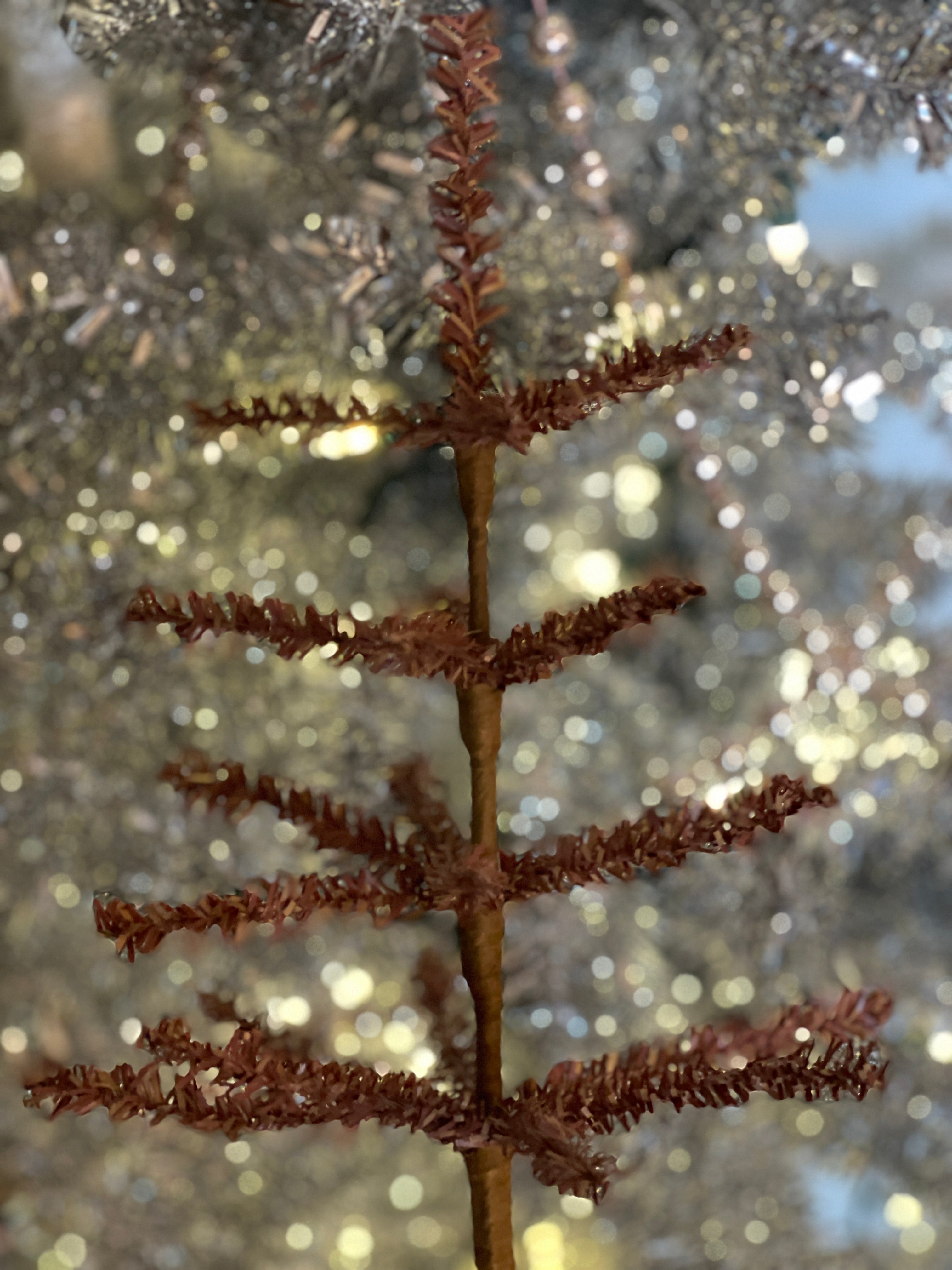 Miniature 13.25" Primitive Brown Faux Feather Tree