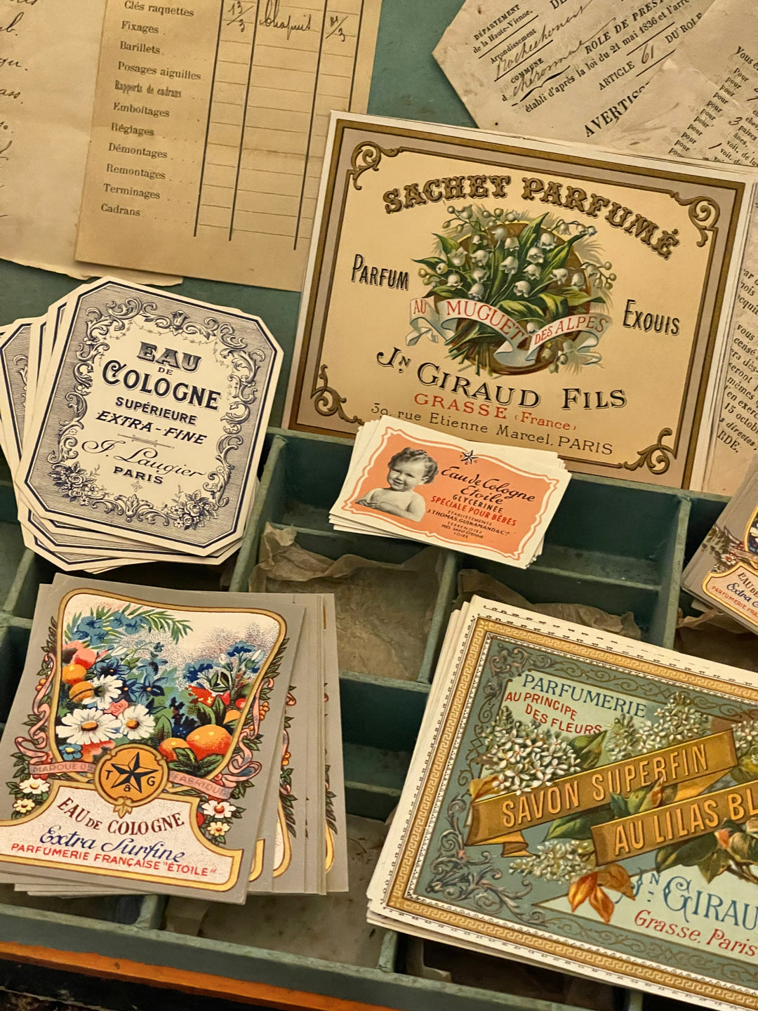 Antique Original French Perfume and Soap Labels - I