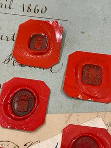 Rare Red Wax Seal Impressions - K