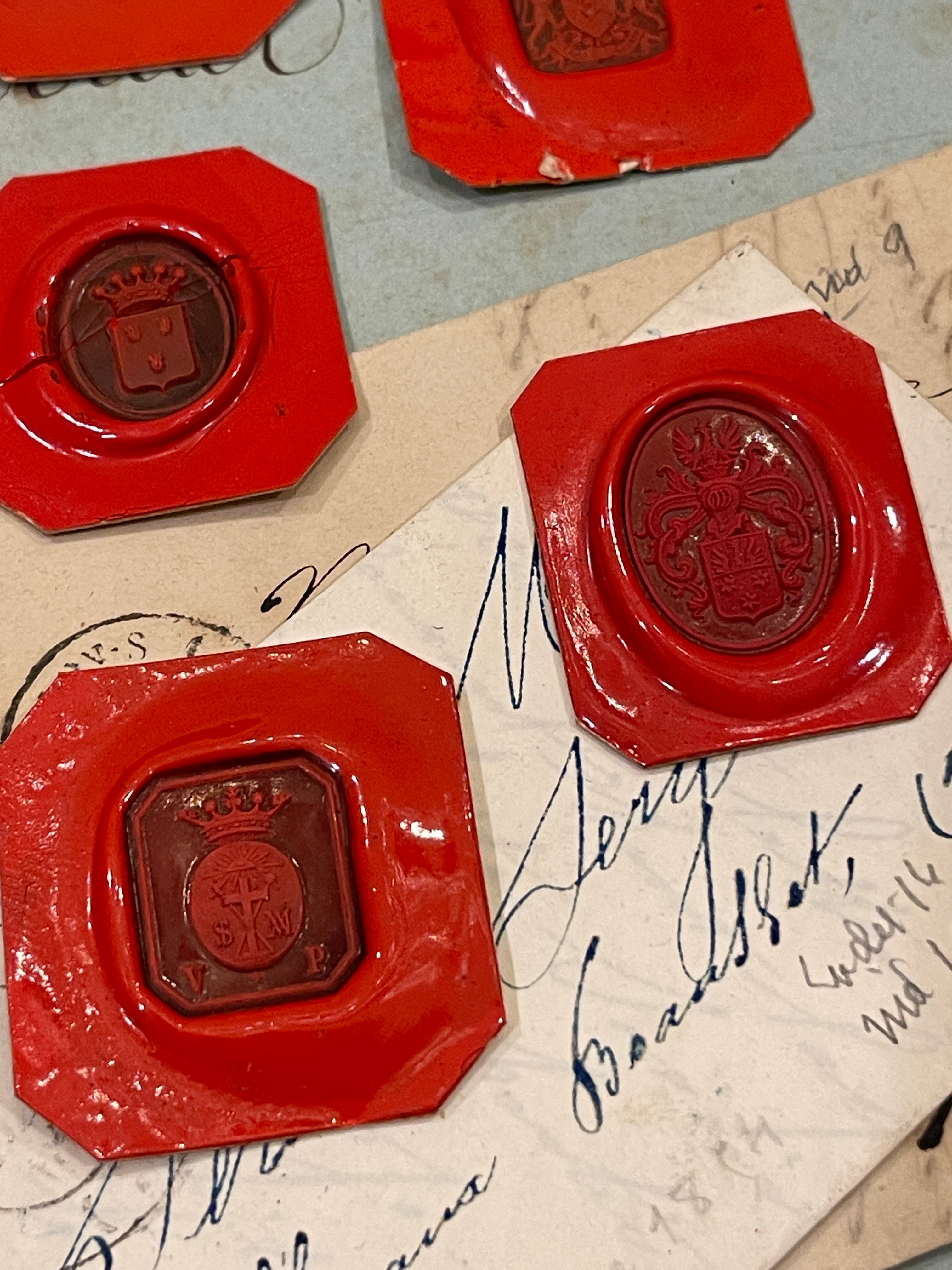 Rare Red Wax Seal Impressions - K