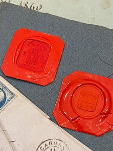 Rare Red Wax Seal Impressions - L