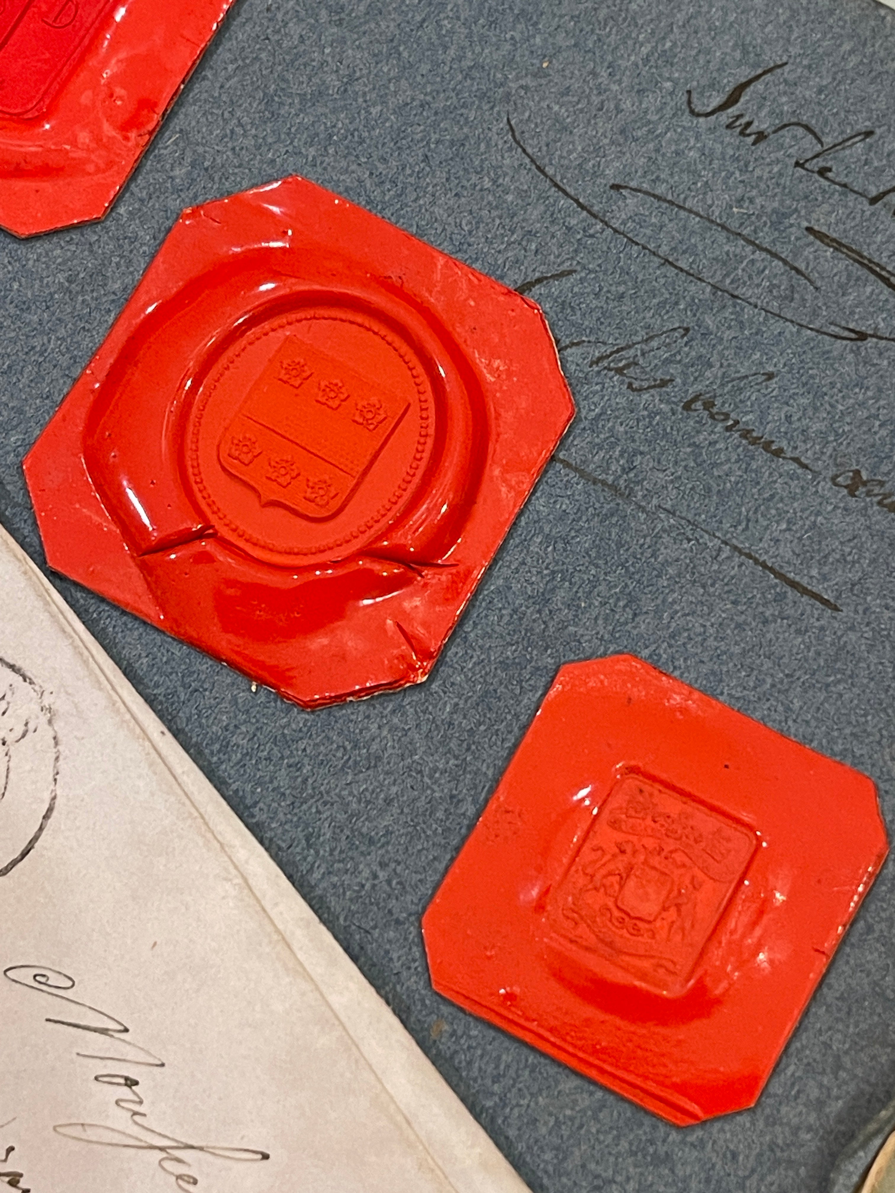 Rare Red Wax Seal Impressions - L