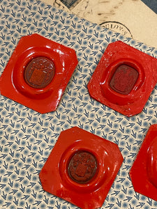 Rare Red Wax Seal Impressions - M