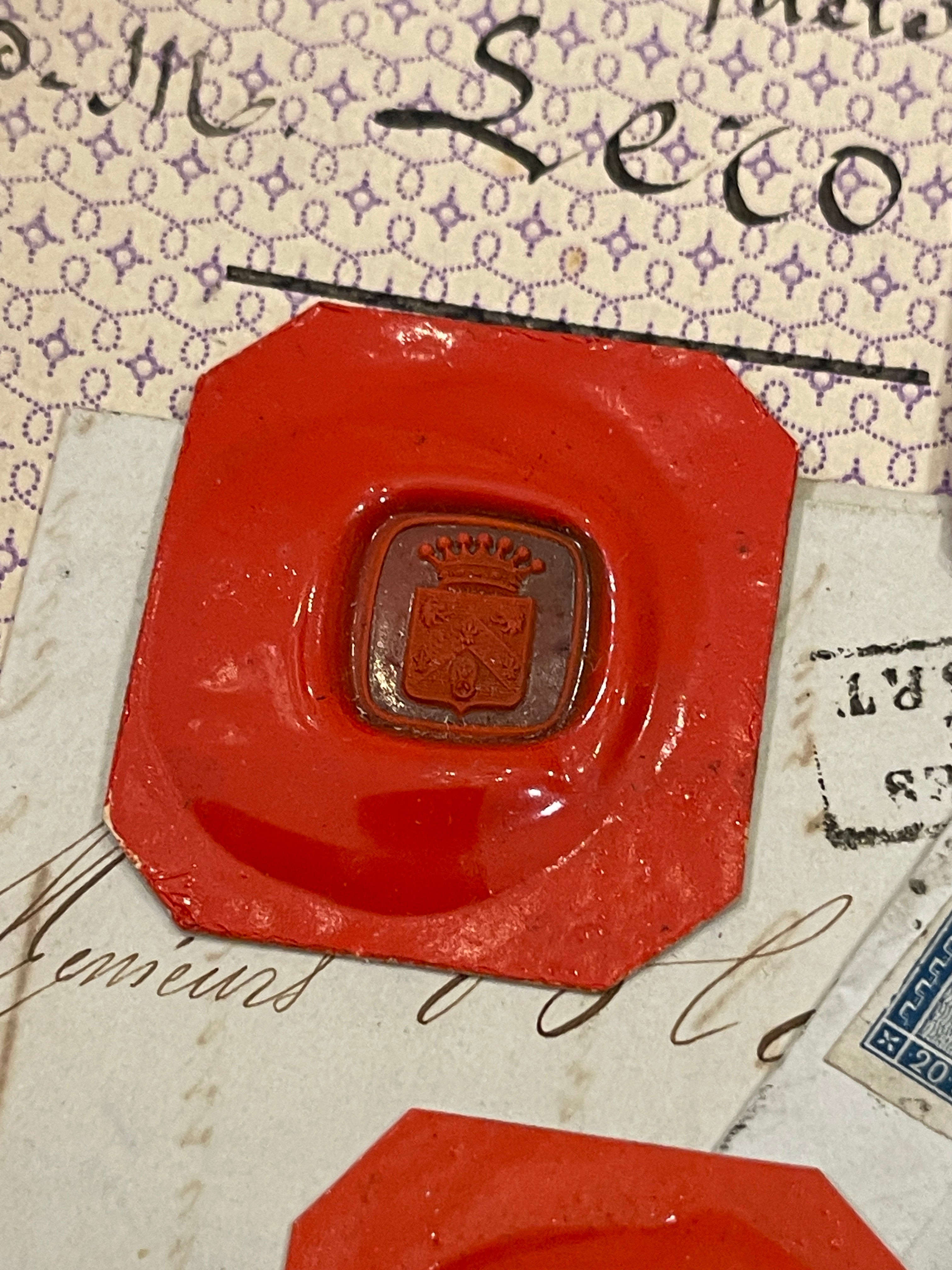 Rare Red Wax Seal Impressions - N