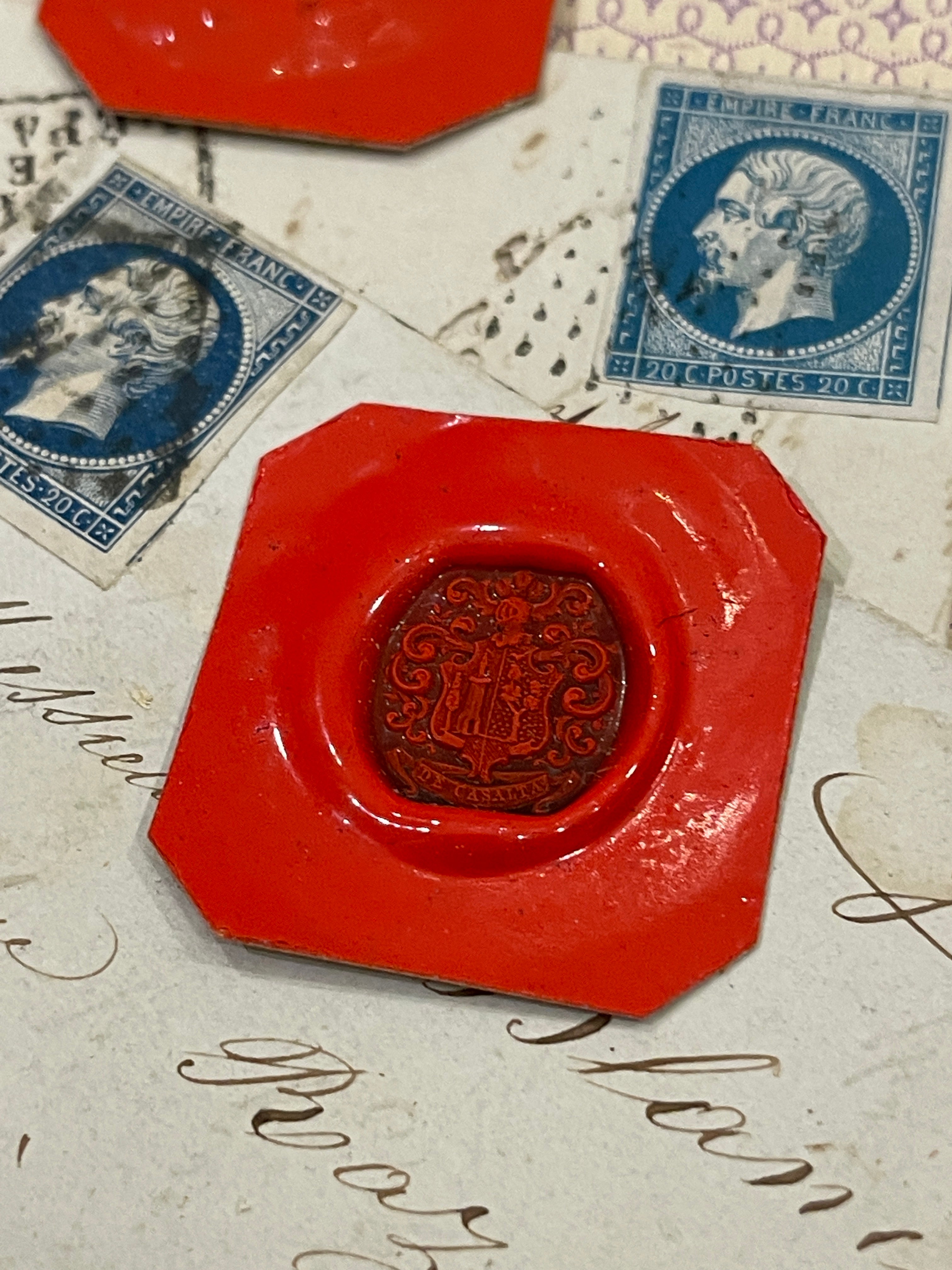 Rare Red Wax Seal Impressions - N