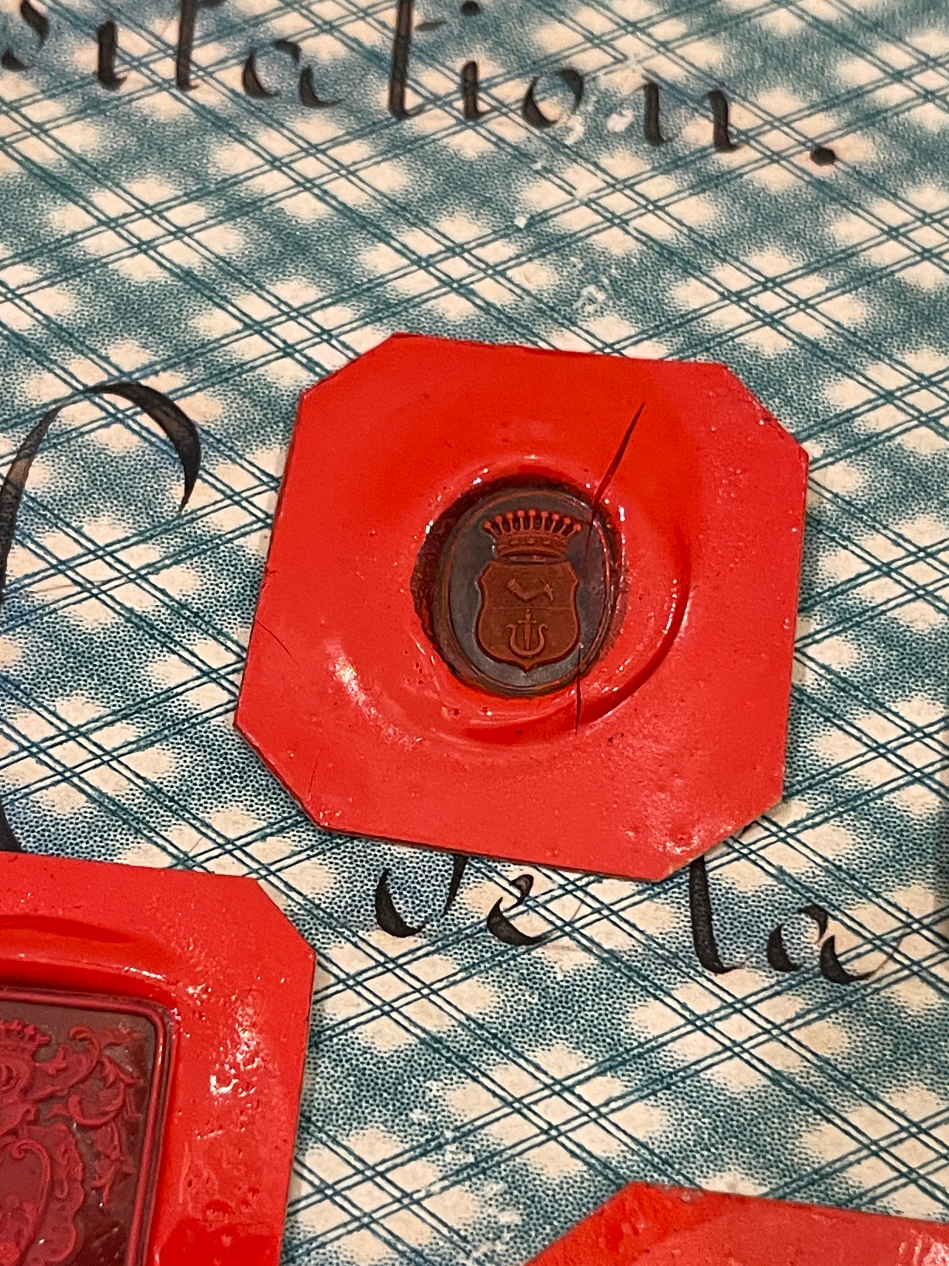 Rare Red Wax Seal Impressions - O