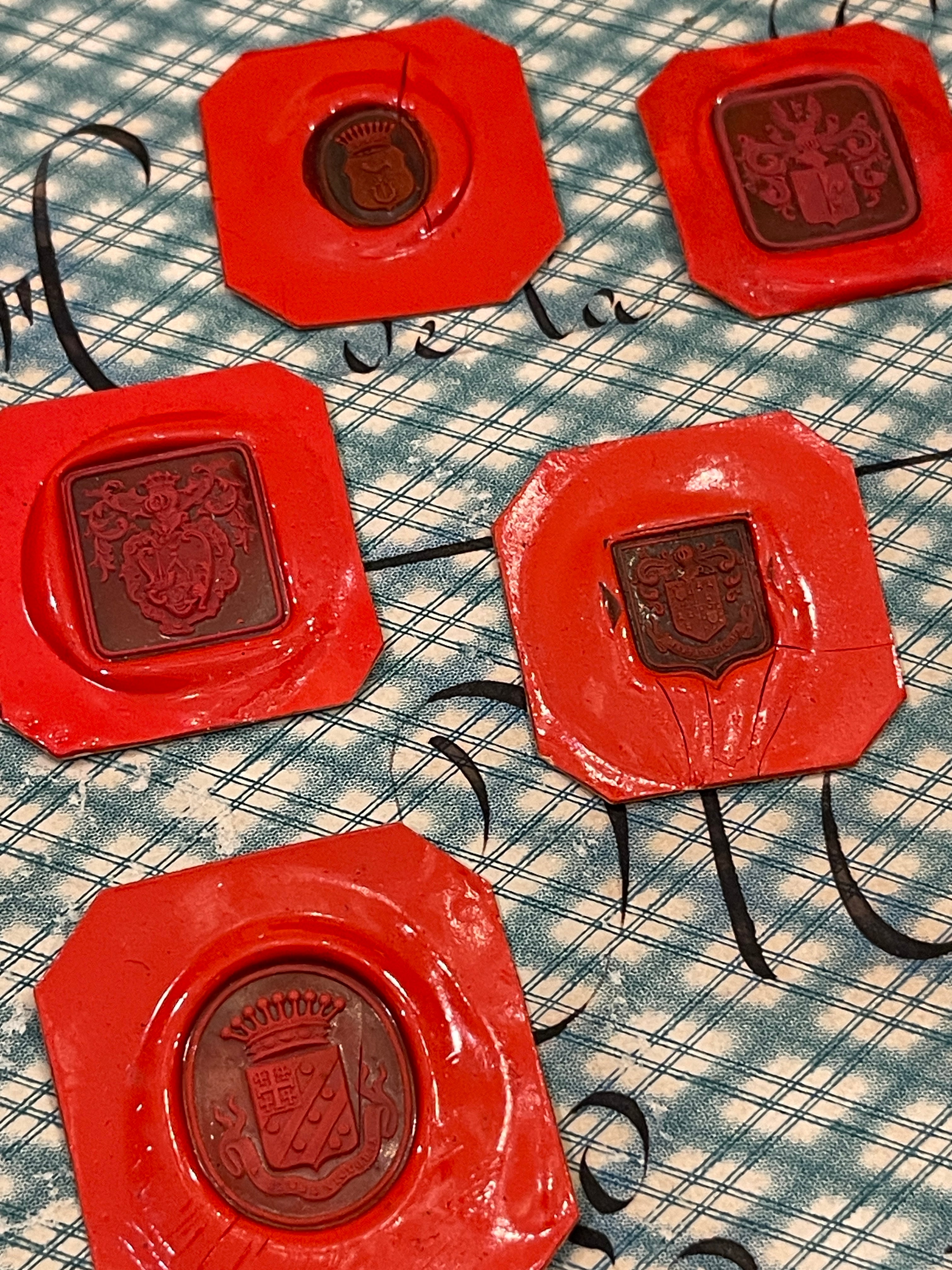 Rare Red Wax Seal Impressions - O