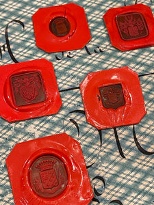 Rare Red Wax Seal Impressions - O