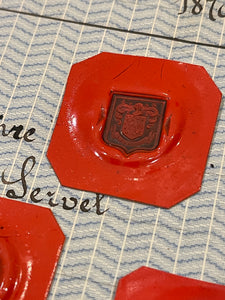 Rare Red Wax Seal Impressions - P