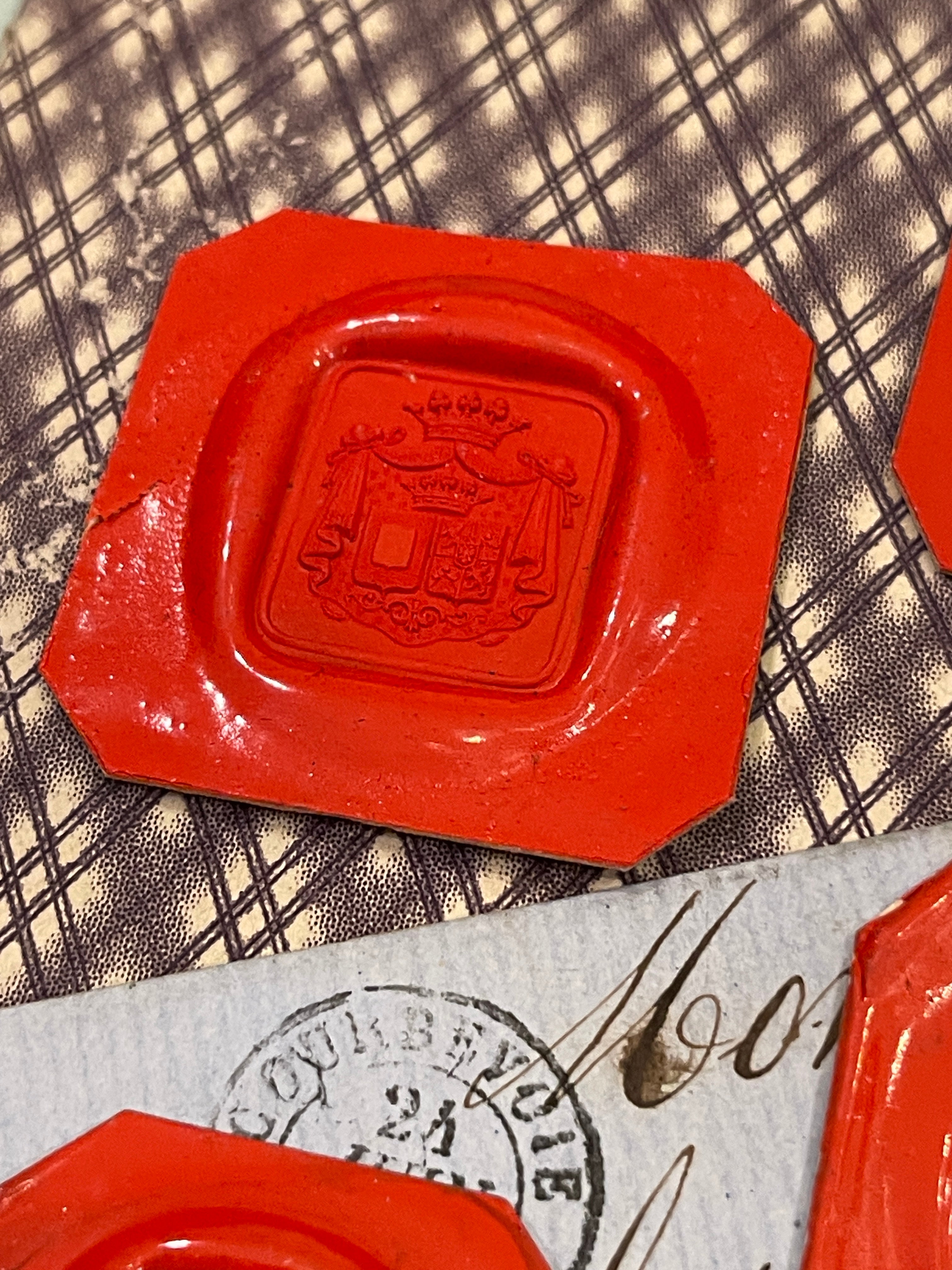 Rare Red Wax Seal Impressions - Q
