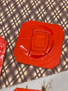 Rare Red Wax Seal Impressions - Q