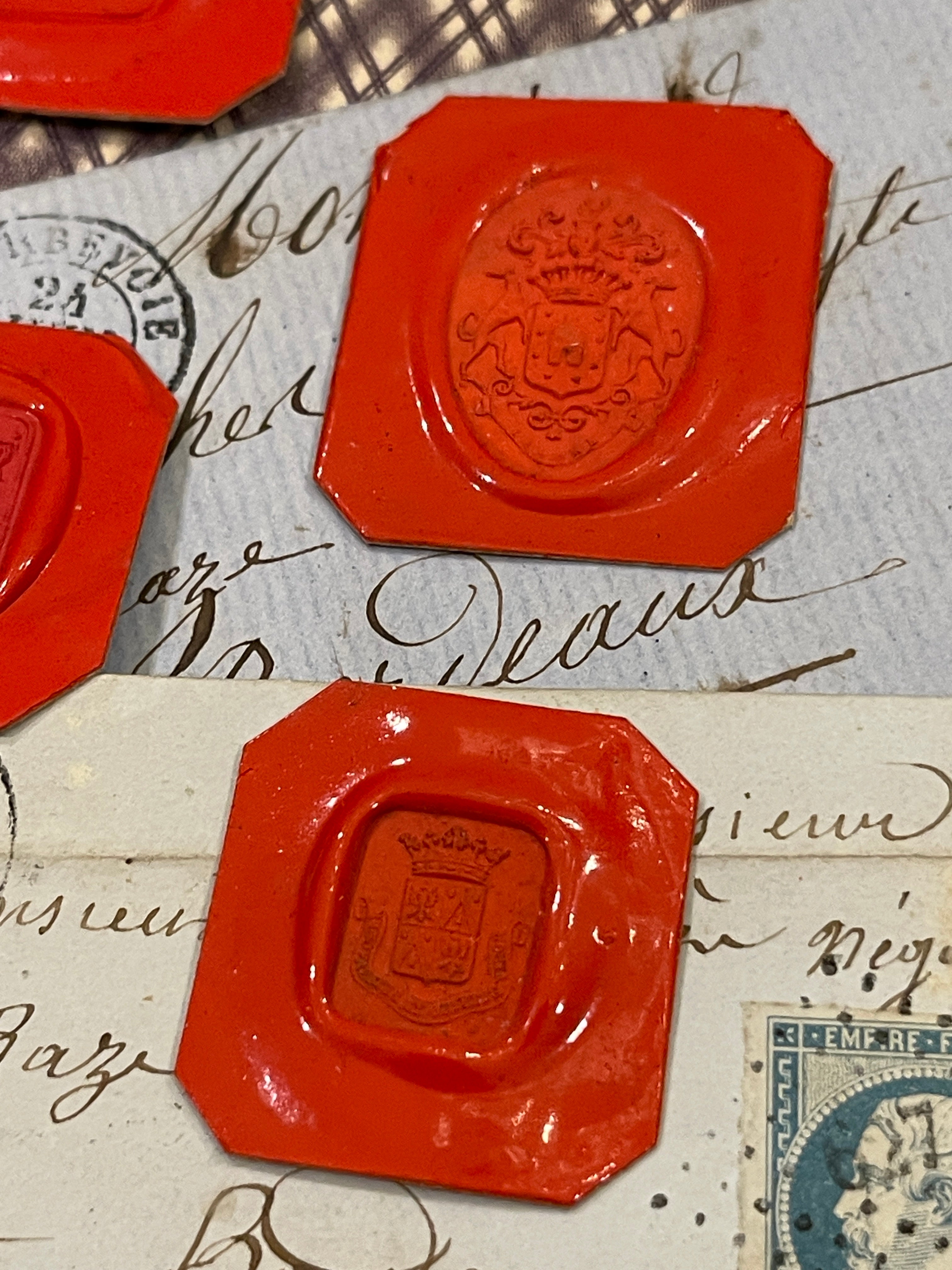 Rare Red Wax Seal Impressions - Q