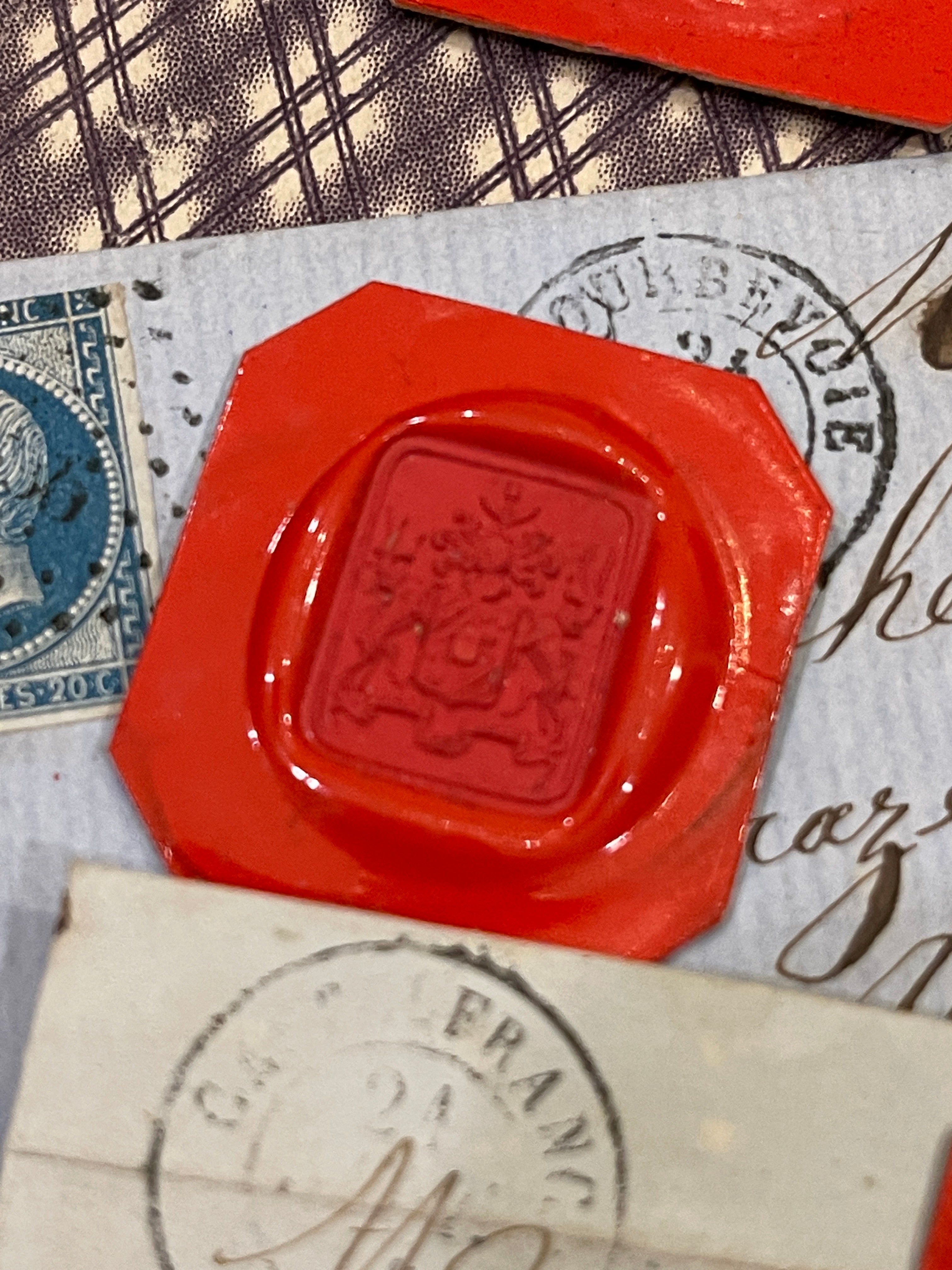 Rare Red Wax Seal Impressions - Q