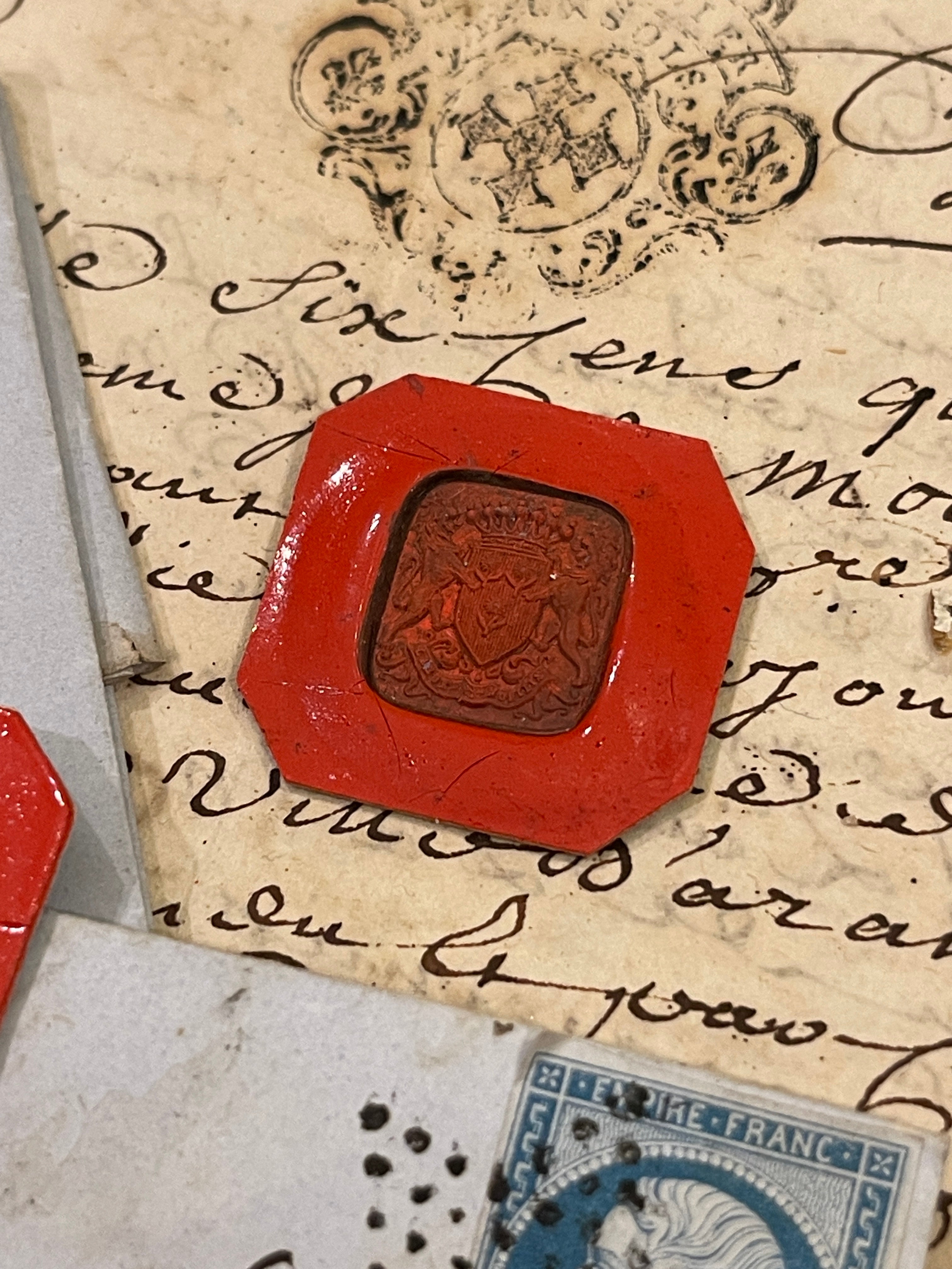 Rare Red Wax Seal Impressions - H