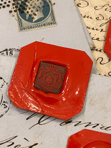 Rare Red Wax Seal Impressions - H