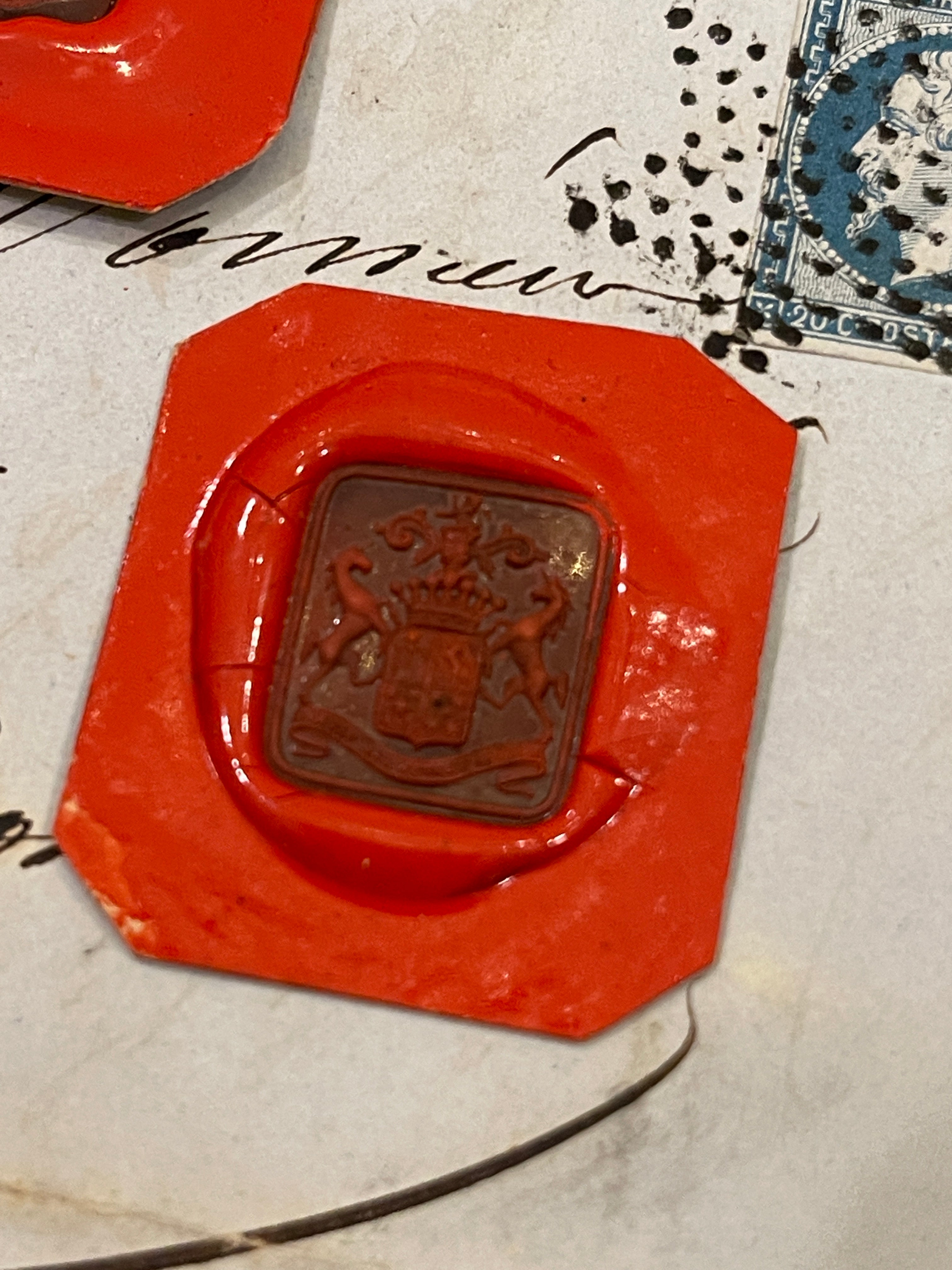 Rare Red Wax Seal Impressions - H
