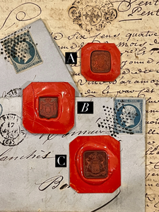 Rare Red Wax Seal Impressions - H