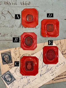 Rare Red Wax Seal Impressions - K