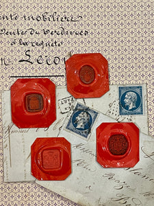Rare Red Wax Seal Impressions - N