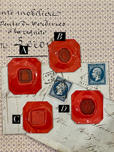 Rare Red Wax Seal Impressions - N