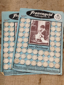 Antique Frauengold Linen Thread Button Cards