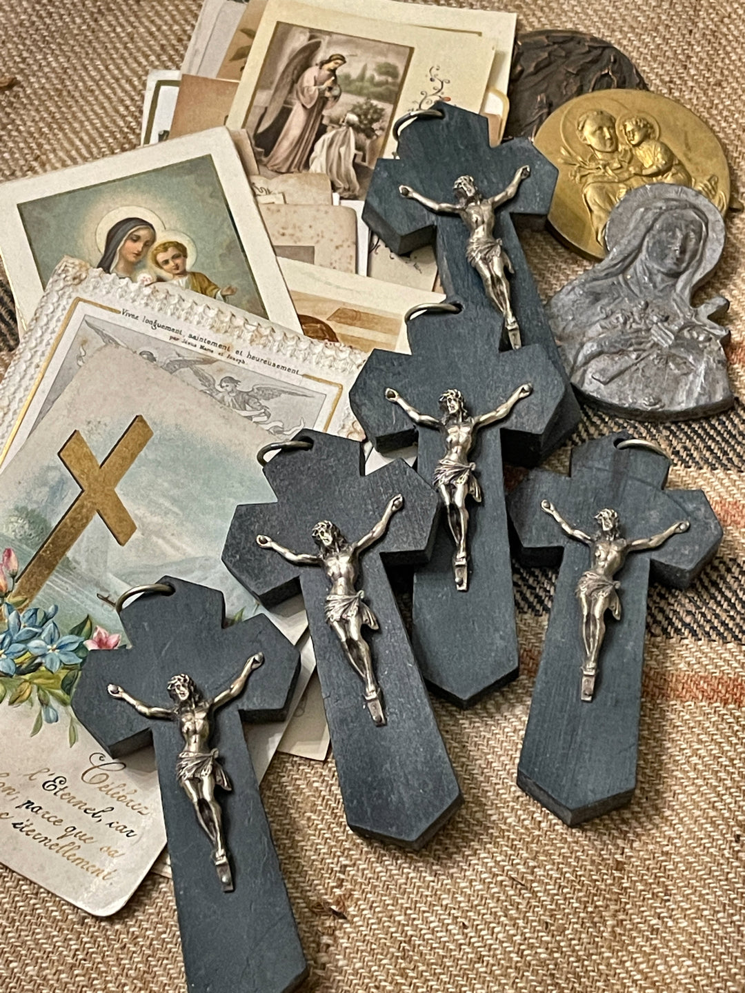 1800's French Religious Crosses for Rosaries