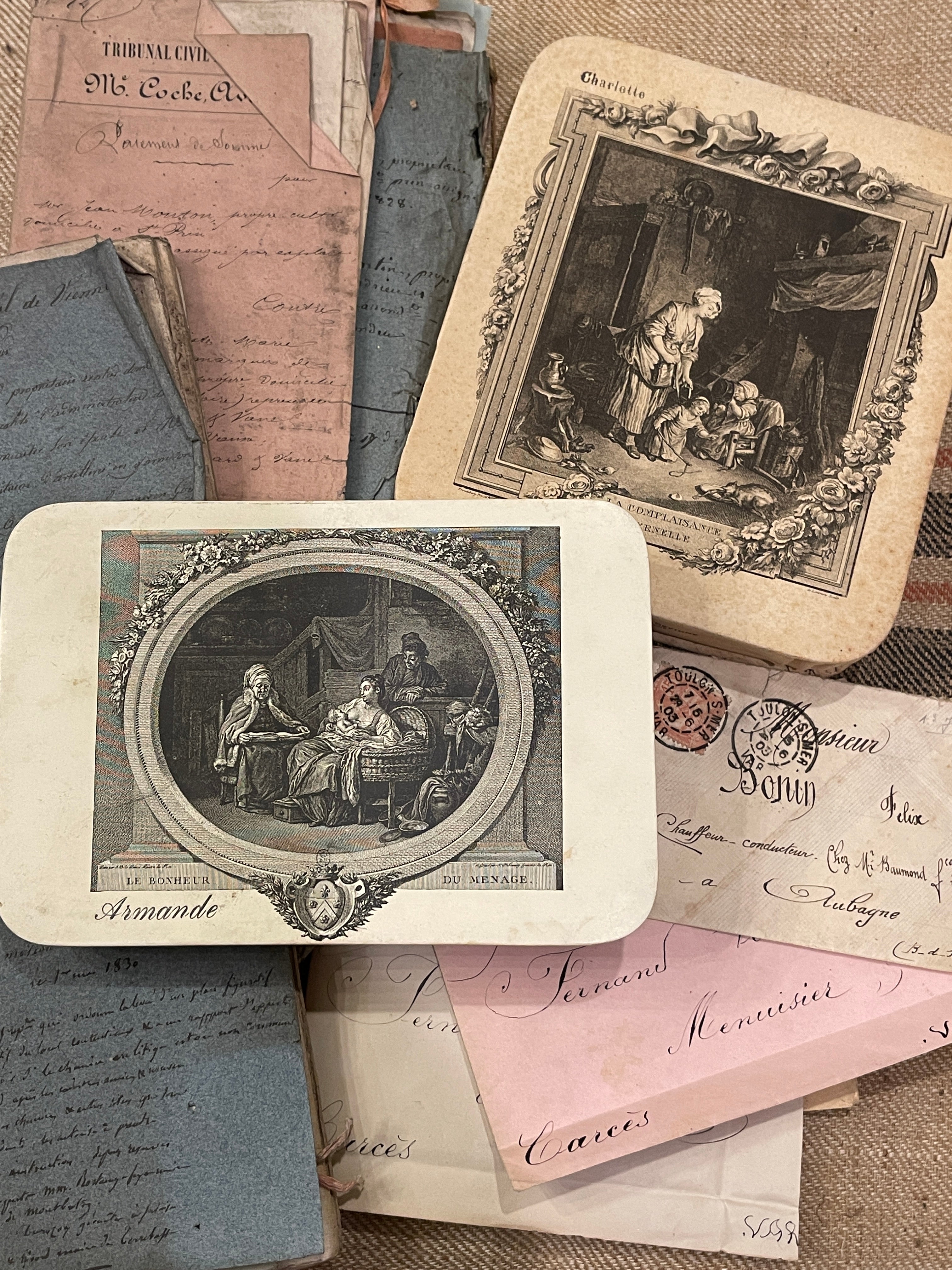 Antique French Bonbon Chocolate Boxes
