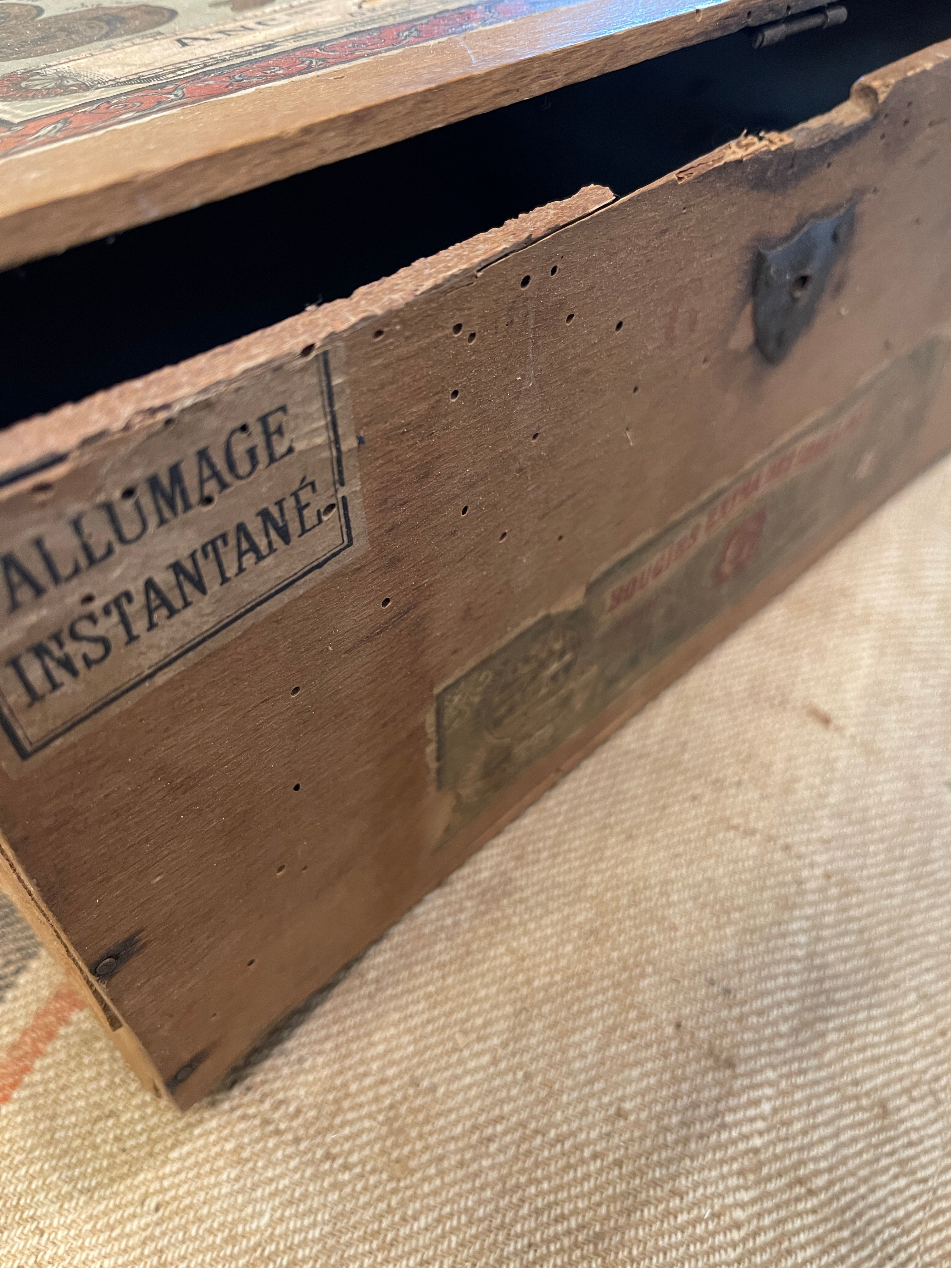 Pretty Large Antique French Candle Box