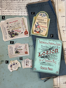 Antique Original French Perfume and Soap Labels - J